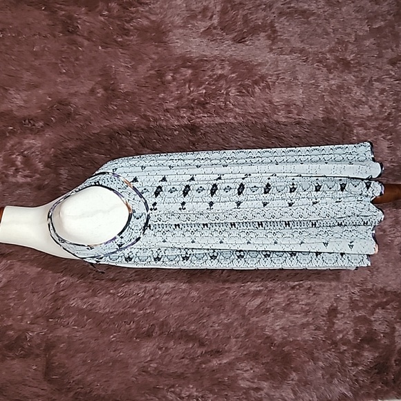 Ark & Co. Snake Print Pleated Floral Trim Sleeveless Dress - Picture 5 of 8